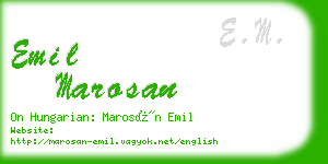 emil marosan business card